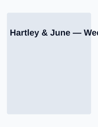 Hartley & June — Wedding — event run sheet — Events & Run Sheets template