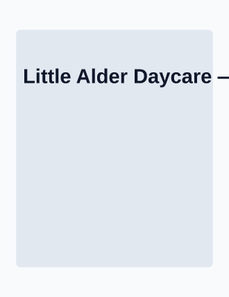 Little Alder Daycare — daily routine — Timetables & Classes template