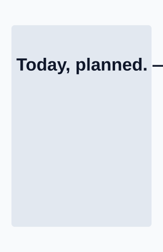 Today, planned. — daily agenda — Timetables & Classes template