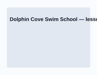 Dolphin Cove Swim School — lesson lane grid — Timetables & Classes template