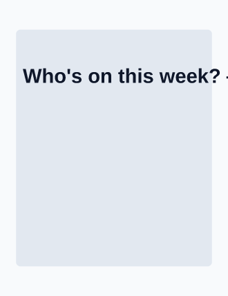 Who's on this week? — volunteer pinboard — Calendars & Planners schedule template