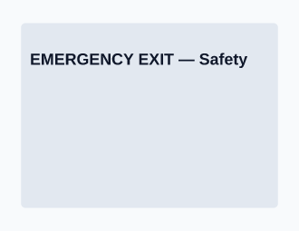 EMERGENCY EXIT — Safety — Safety template