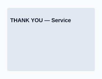 THANK YOU — Service — Service signage template