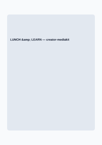 LUNCH & LEARN — Corporate Social template