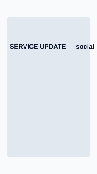 SERVICE UPDATE — News, Alerts & Quotes social template