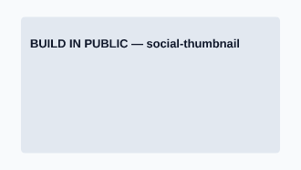 BUILD IN PUBLIC — News, Alerts & Quotes social template