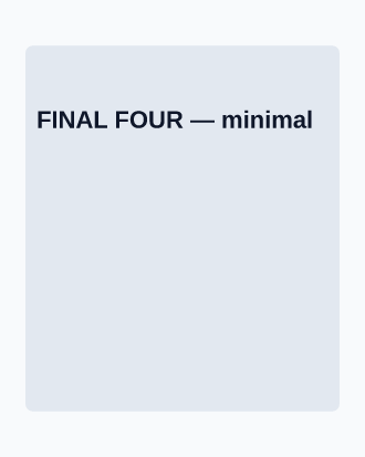 FINAL FOUR — Game Day & Match Posters sports template
